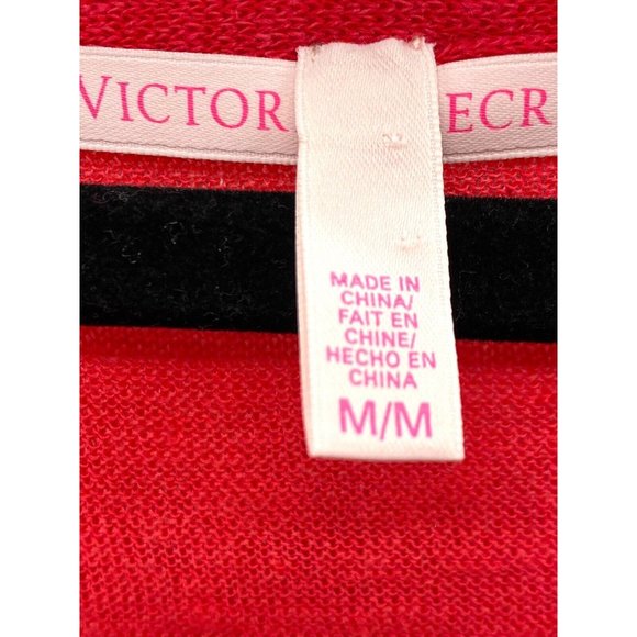 Victorias Secret Shirt Women Medium Pink Scoop Neck Linen Blend Mesh Dolman - Picture 4 of 7